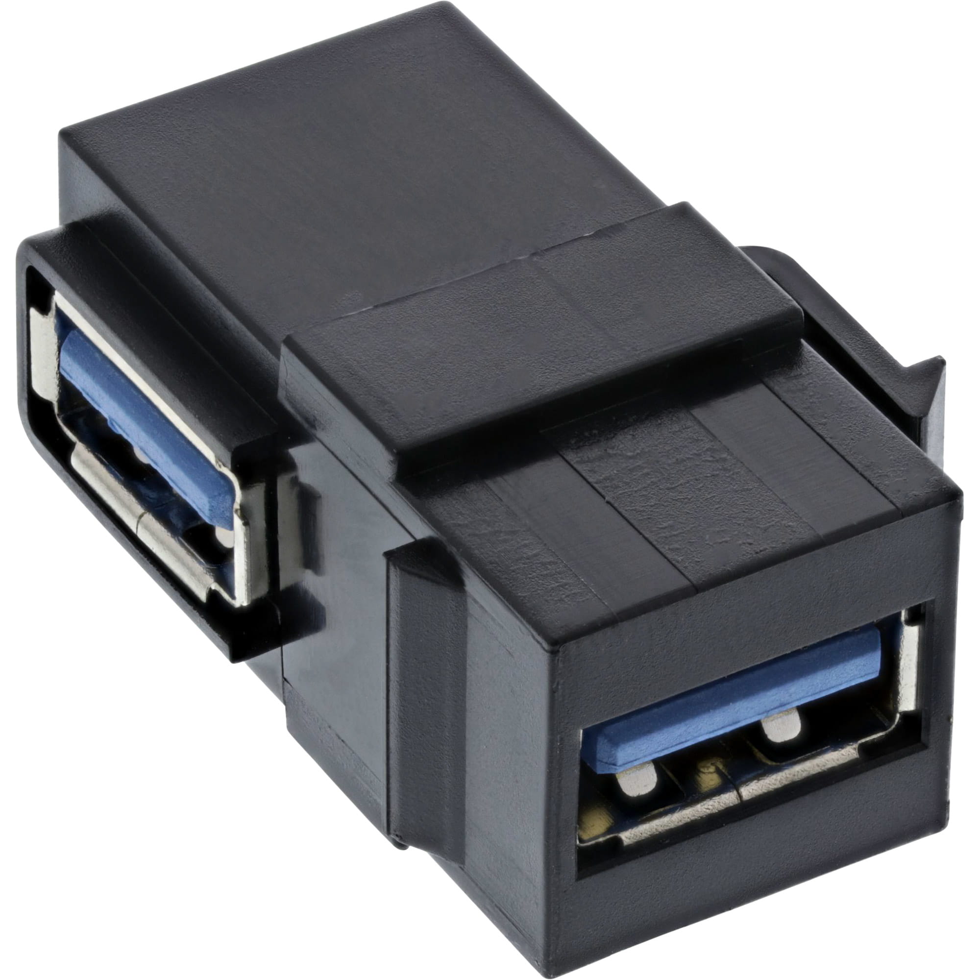 InLine USB 3.1 Keystone Einsatz - USB-A Buchse / Buchse - gewinkelt - schwarz