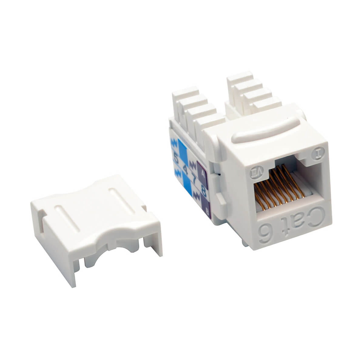 Tripp Eaton Tripp Lite Series Cat6/Cat5e 110 Punch Down Keystone Jack - Modulare Eingabe - CAT 6 - RJ-45 - weiß - TAA-konform (Packung mit 25)