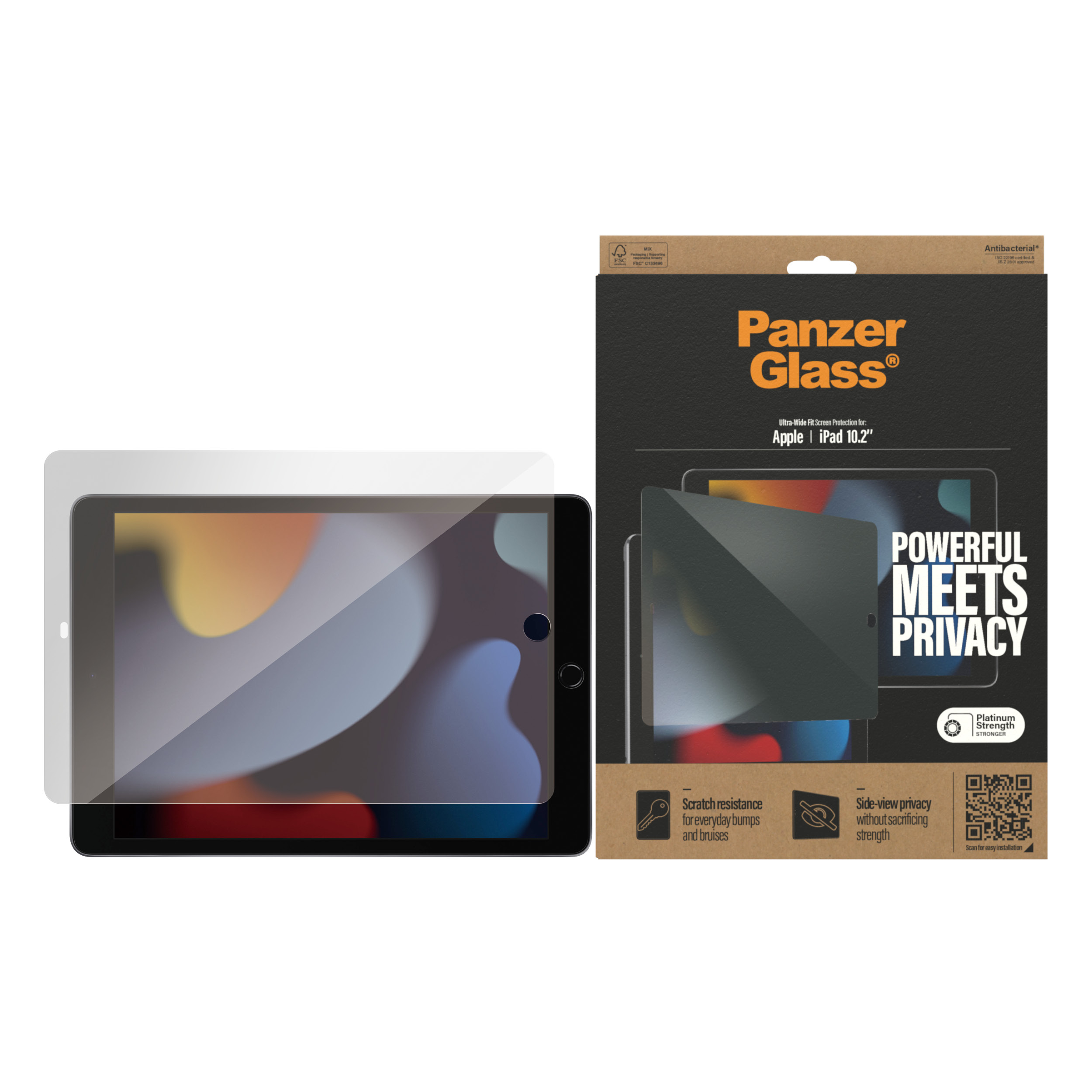 PanzerGlass Privacy & Case Friendly - Bildschirmschutz für Tablet - Glas - 10.2" - für Apple 10.2-inch iPad (7. Generation, 8. Generation, 9. Generation)