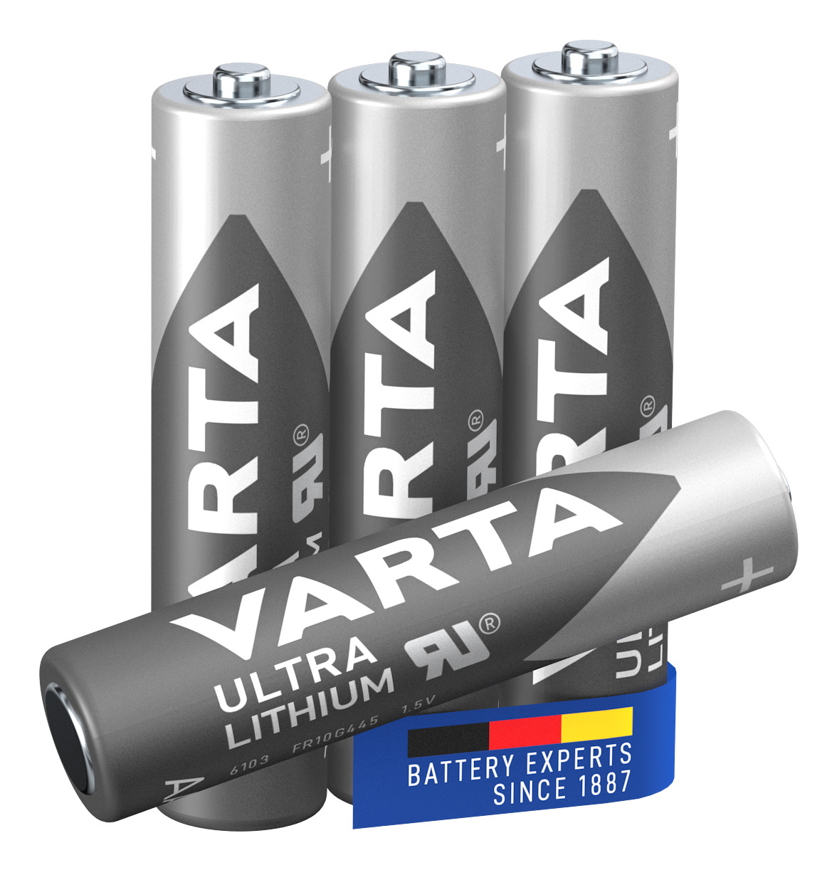 Varta Batterien AAA, 4 Stück, Ultra Lithium, 1,5V, ideal für Digitalkamera, Spielzeug, GPS Geräte, Sport- & Outdoor-Einsätze, Einwegbatterie, AAA, Lithium, 1,5 V, 4 Stück(e), 1100 mAh