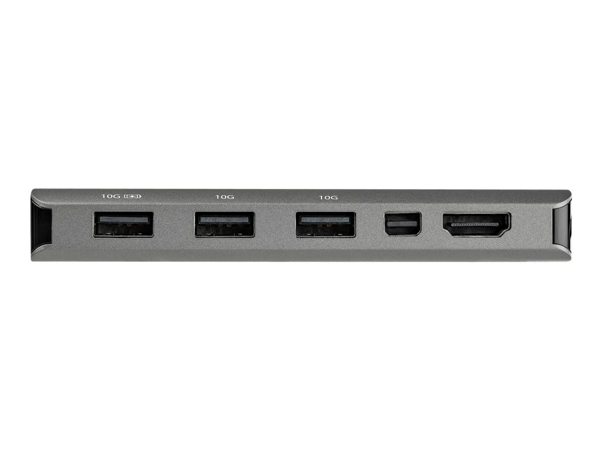 StarTech.com USB-C Multiport Adapter - USB-C auf HDMI oder Mini DisplayPort 4K 60Hz, 100W Power Delivery Pass-Through, 4-Port 10 Gbit/s USB Hub - USB Typ-C Mini Dock - 30cm Kabel (DKT31CMDPHPD)