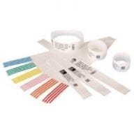 Zebra Z-Band Direct - Polypropylen (PP) - permanenter Acrylklebstoff - perforiert - 6 mil - weiß, Fühlmarke schwarz - 25.4 x 177.8 mm 2100 Stck. (6 Rolle(n)
