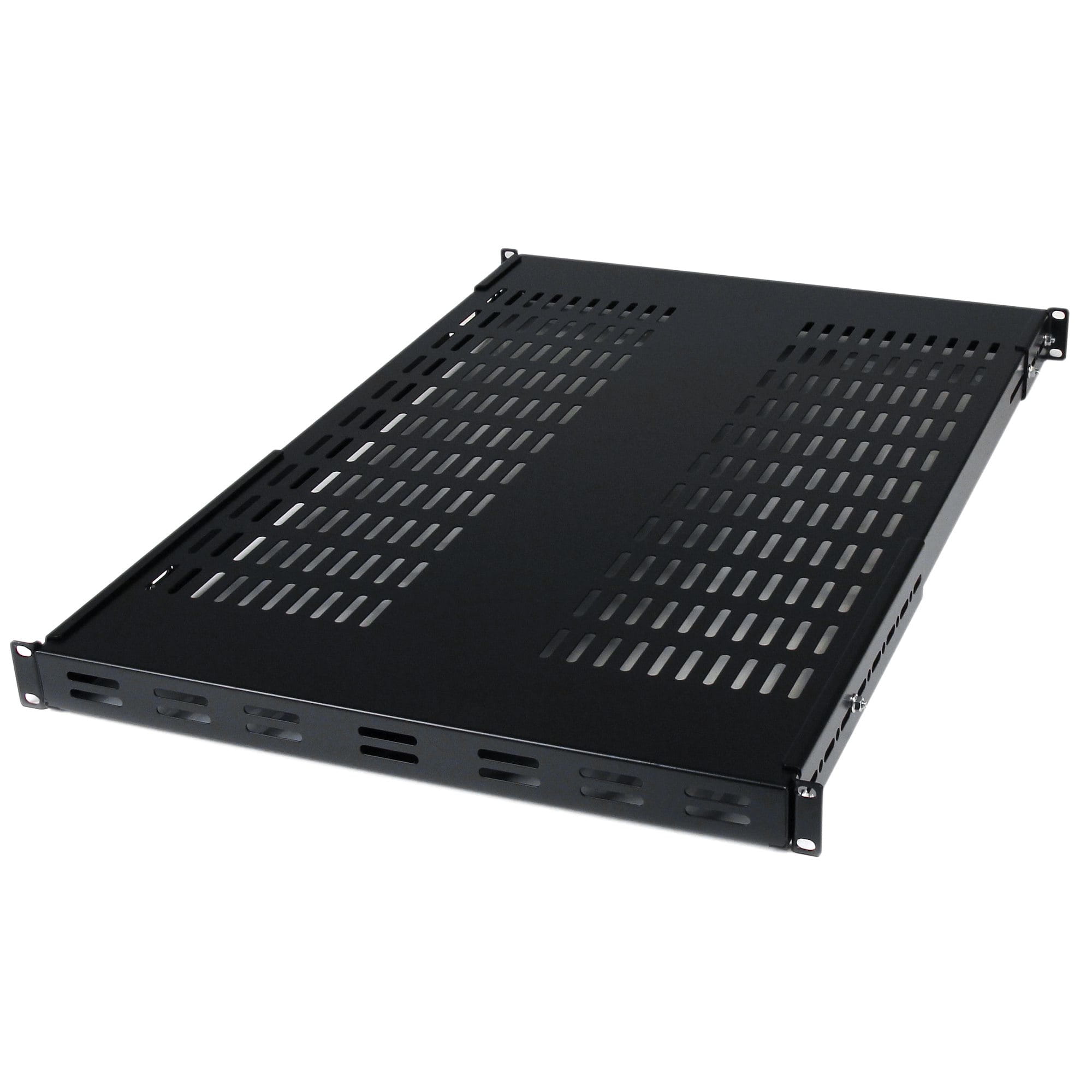 StarTech.com 19 Schwerlast Fachboden tiefenverstellbar für Serverschrank mit Lüftungsschlitzen - bis 80 Kg und verstellbar 480 - 960mm - Rack - Regal - Schwarz - 1U - 48.3 cm (19")