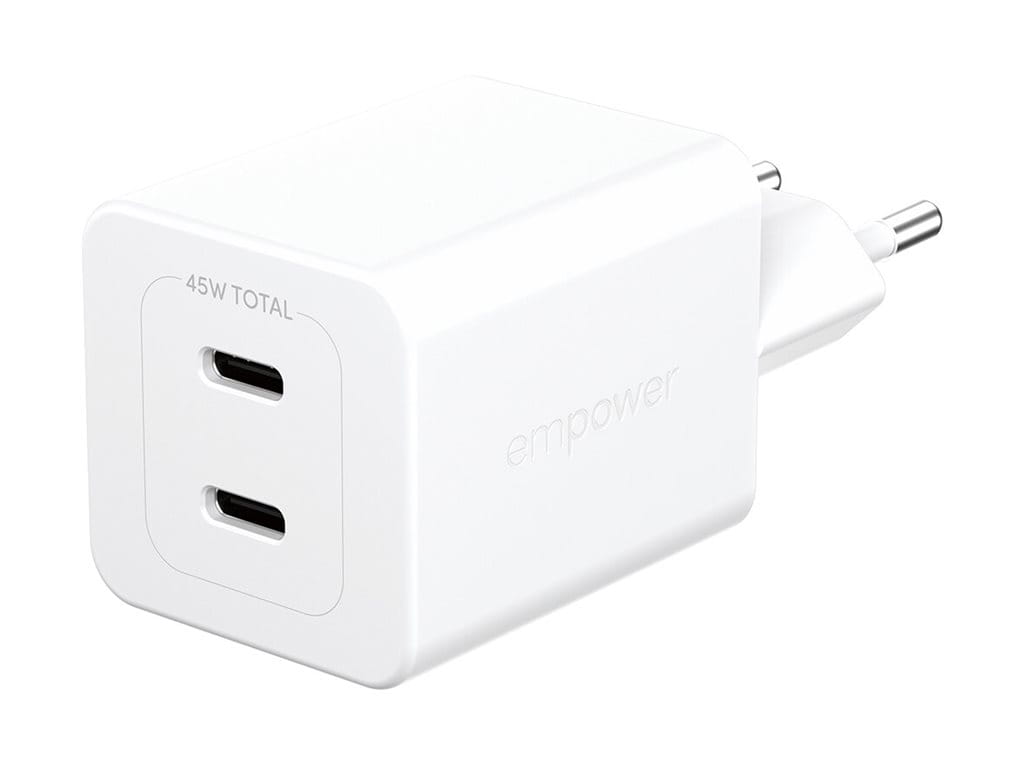 PanzerGlass empower by PanzerGlass - Netzteil - 45 Watt - Power Delivery 3.1 - 2 Ausgabeanschlussstellen (USB-C)