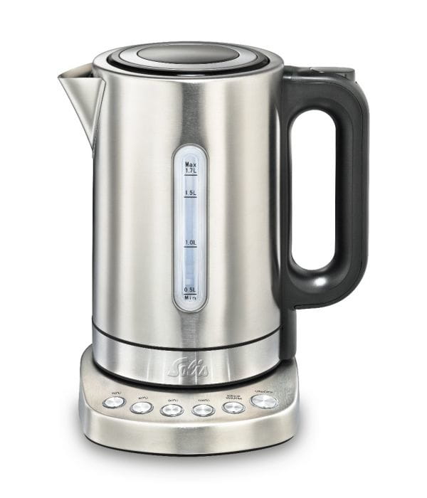SOLIS Vario Temp Kettle, 1,7 l, 2200 W, Edelstahl, Edelstahl, Regelbare Temperatur, Wasserstandsanzeige