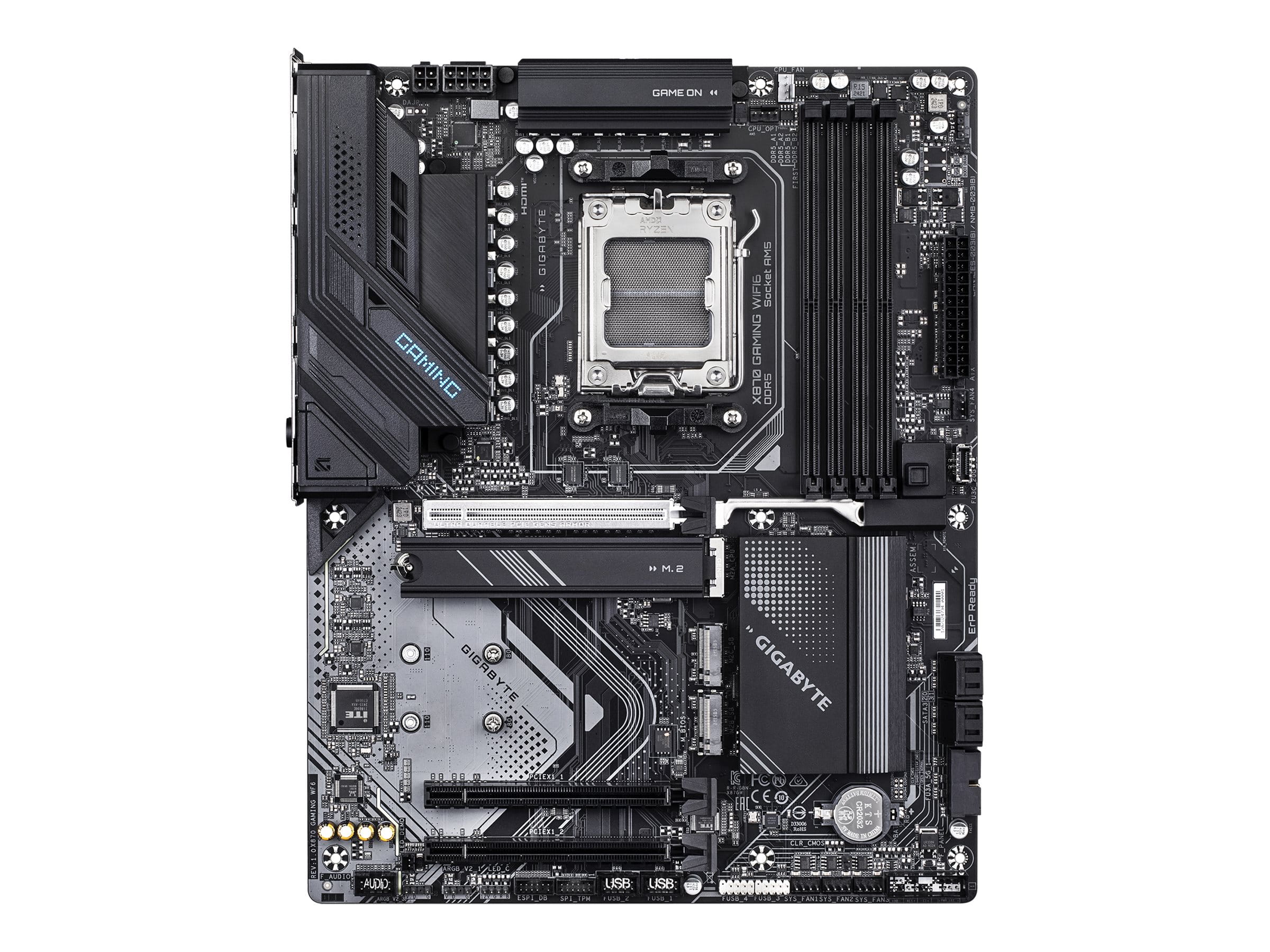 Gigabyte X870 GAMING WIFI6 - Motherboard - ATX - Socket AM5 - AMD X870 Chipsatz - USB4, USB 3.2 Gen 2, USB 3.2 Gen 1, USB-C 3.2 Gen 2x2 - 2.5 Gigabit LAN, Wi-Fi 6, Bluetooth - Onboard-Grafik (CPU erforderlich)