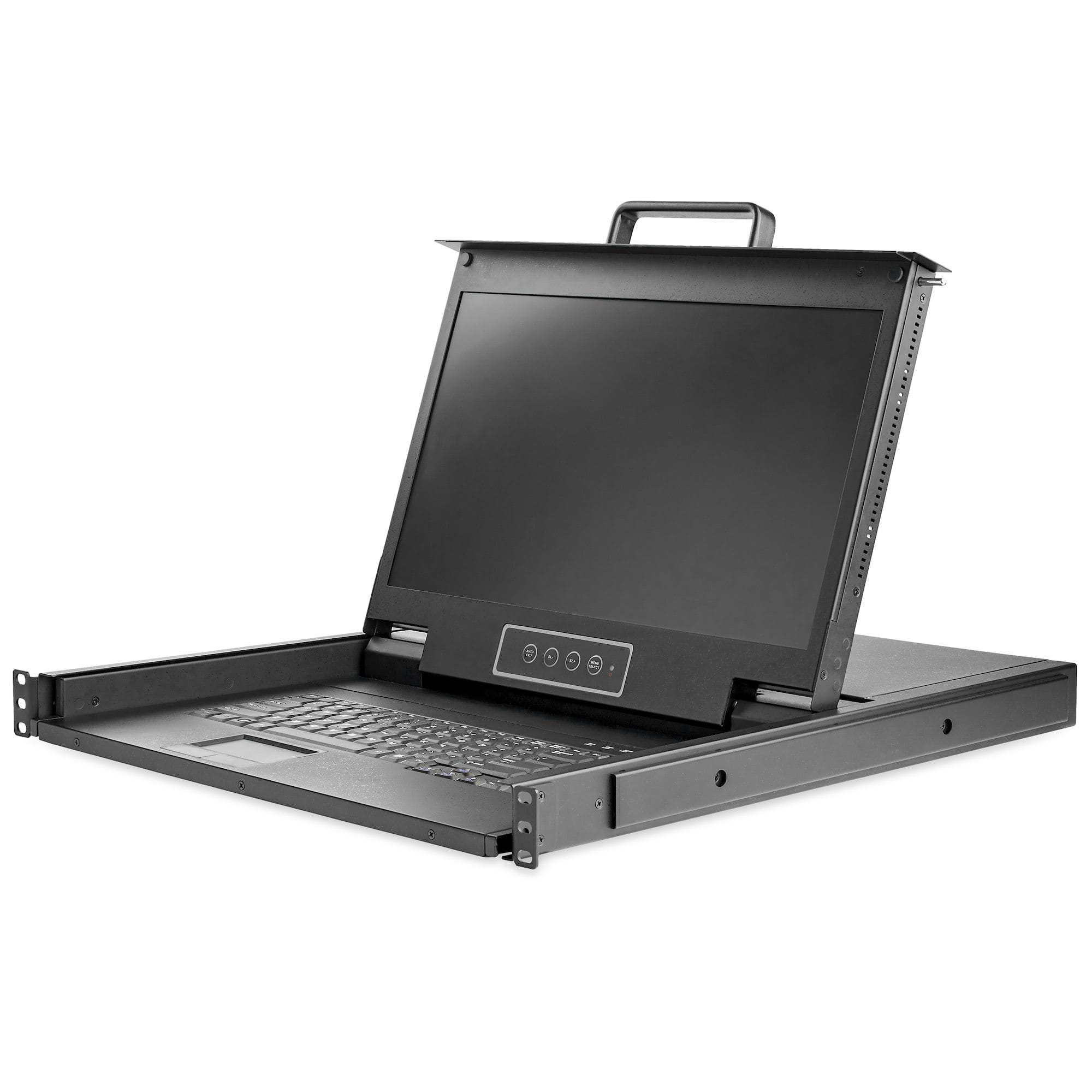 StarTech.com Rack KVM Konsole HD 1080p - US Tastatur(QWERTY), Ein Port VGA KVM mit 17" LCD Monitor - 1HE LCD KVM Konsolenschublade mit Kabeln - USB Unterstützung - 50.000 MTBF (RKCONS17HD)