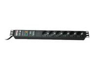 Bachmann Steckdosenleiste (Rack - einbaufähig) - Ausgangsanschlüsse: 6 - 1U - 48.3 cm (19")