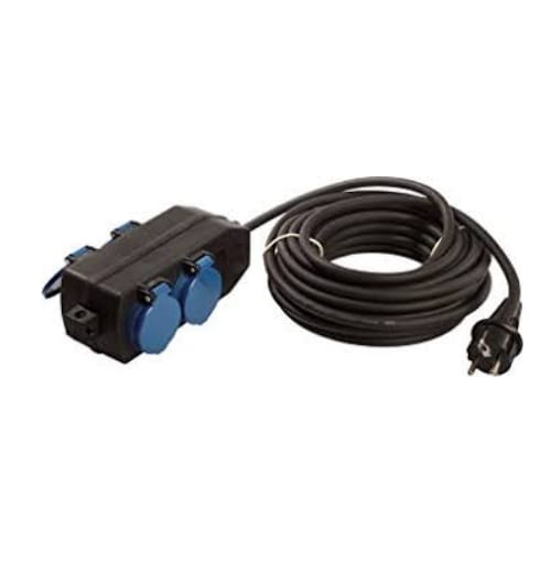 Bachmann Steckdosenleiste - Wechselstrom 230 V - 3500 Watt - Eingabe, Eingang power CEE 7/7 - Ausgangsanschlüsse: 4 (4 x CEE 7/3)