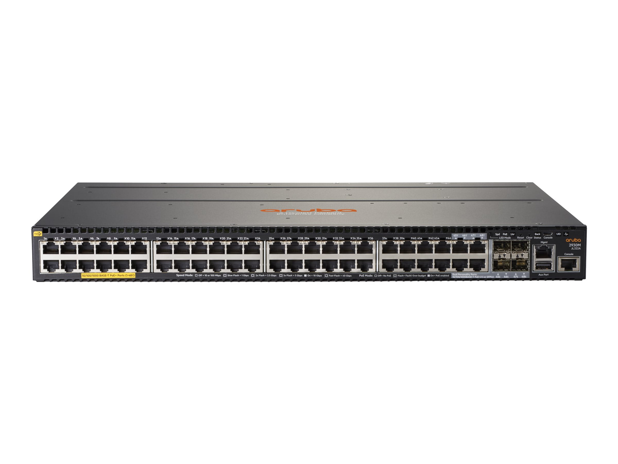 HPE Aruba Networking 2930M 48G POE+ 1-Slot - Switch - L3 - managed - 44 x 10/100/1000 (PoE+)