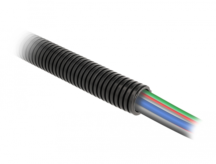 Delock Wellrohr - 28.5 mm - 1 m - Schwarz