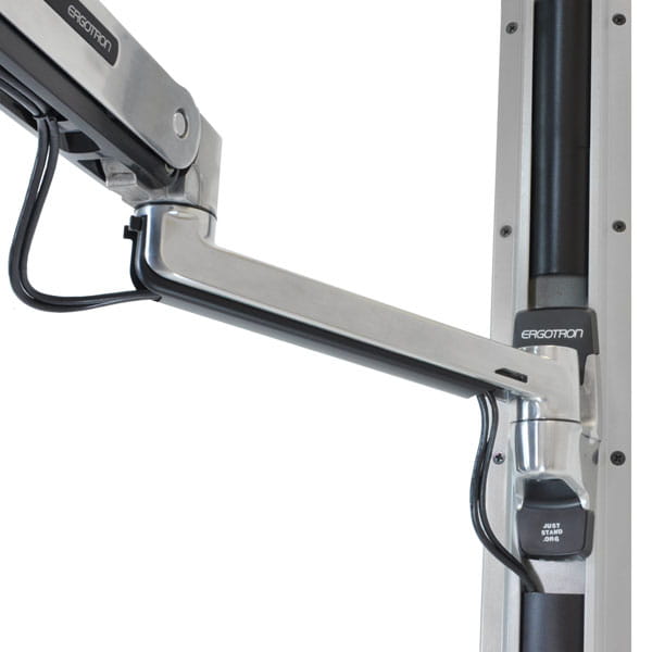 Ergotron LX - Befestigungskit (Steh-Sitz-Arm, Verlängerung, Basis, VESA-Adapter) - für LCD-Display - Kapazität 3,2 - 11,3 kg - Polished Aluminum - Bildschirmgröße: bis zu 106,7 cm (bis zu 42 Zoll)