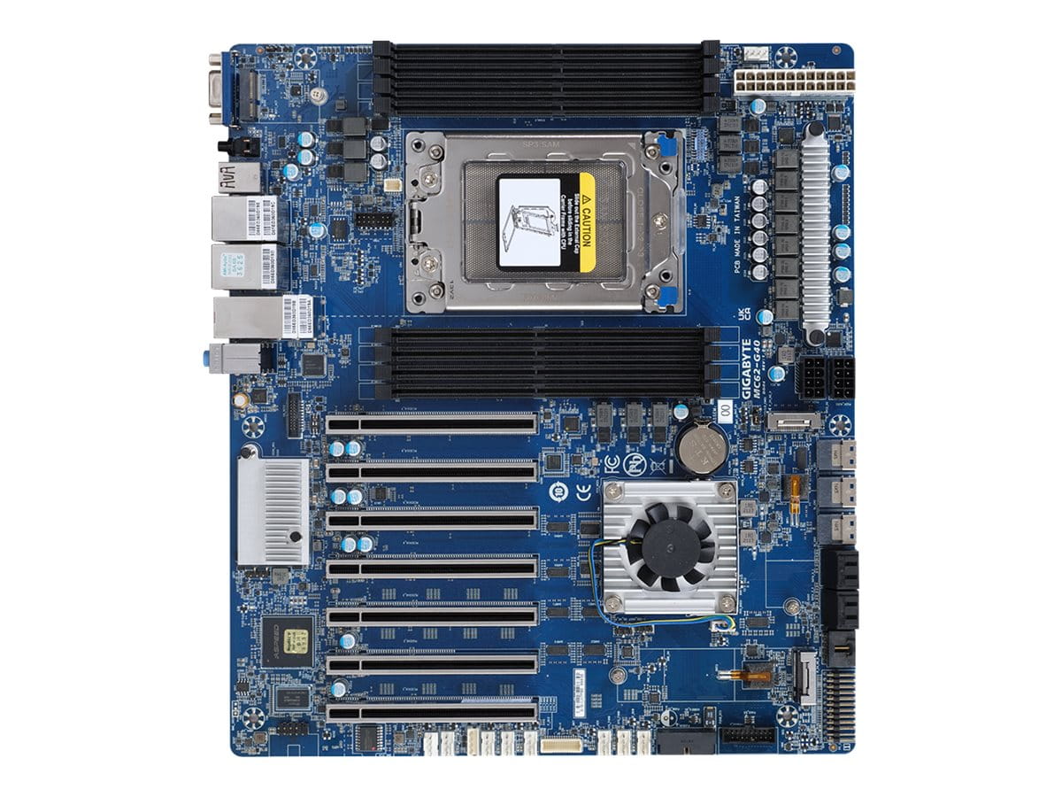 Gigabyte MC62-G40 - 1.X - Motherboard - SSI CEB - Socket sWRX8 - AMD WRX80 Chipsatz - USB-C Gen2, USB 3.2 Gen 2, USB 3.0 - 2 x 10 Gigabit LAN, Gigabit LAN - Onboard-Grafik - HD Audio (8-Kanal)