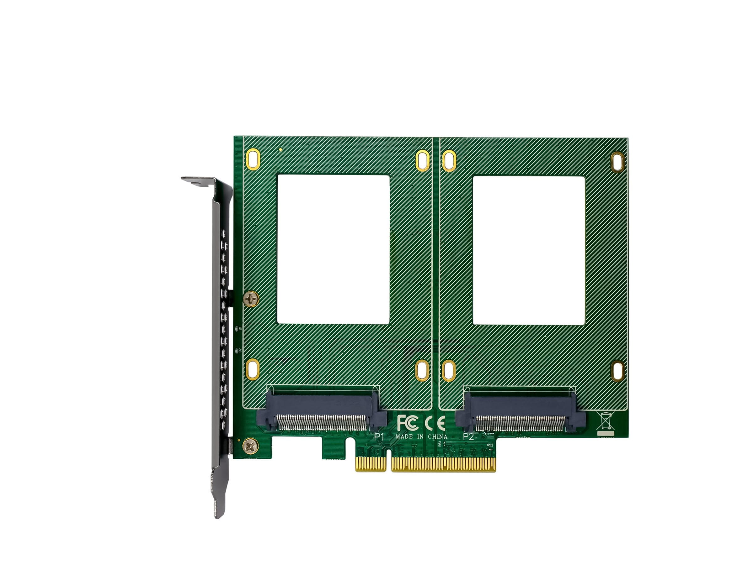 InLine PCIe Karte zu 2x intern U.2 NVMe SFF-8639 – Bifurcation - PCIe x8 - breit