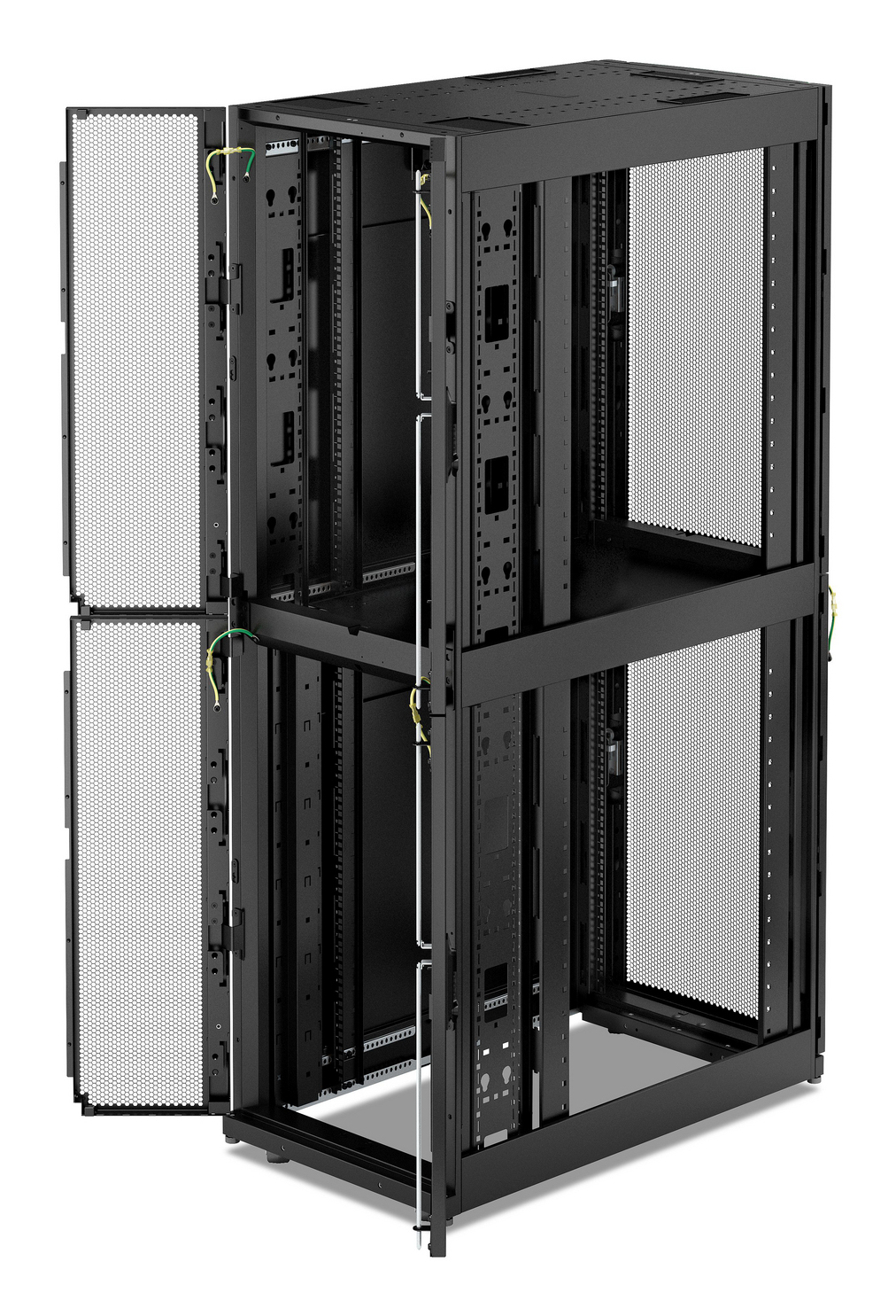 APC NetShelter SX Colocation - Schrank Netzwerkschrank - 2 x 600W x 1070D mm, mit Seiten - bodenstehend - Schwarz - 42HE - 48.3 cm (19")