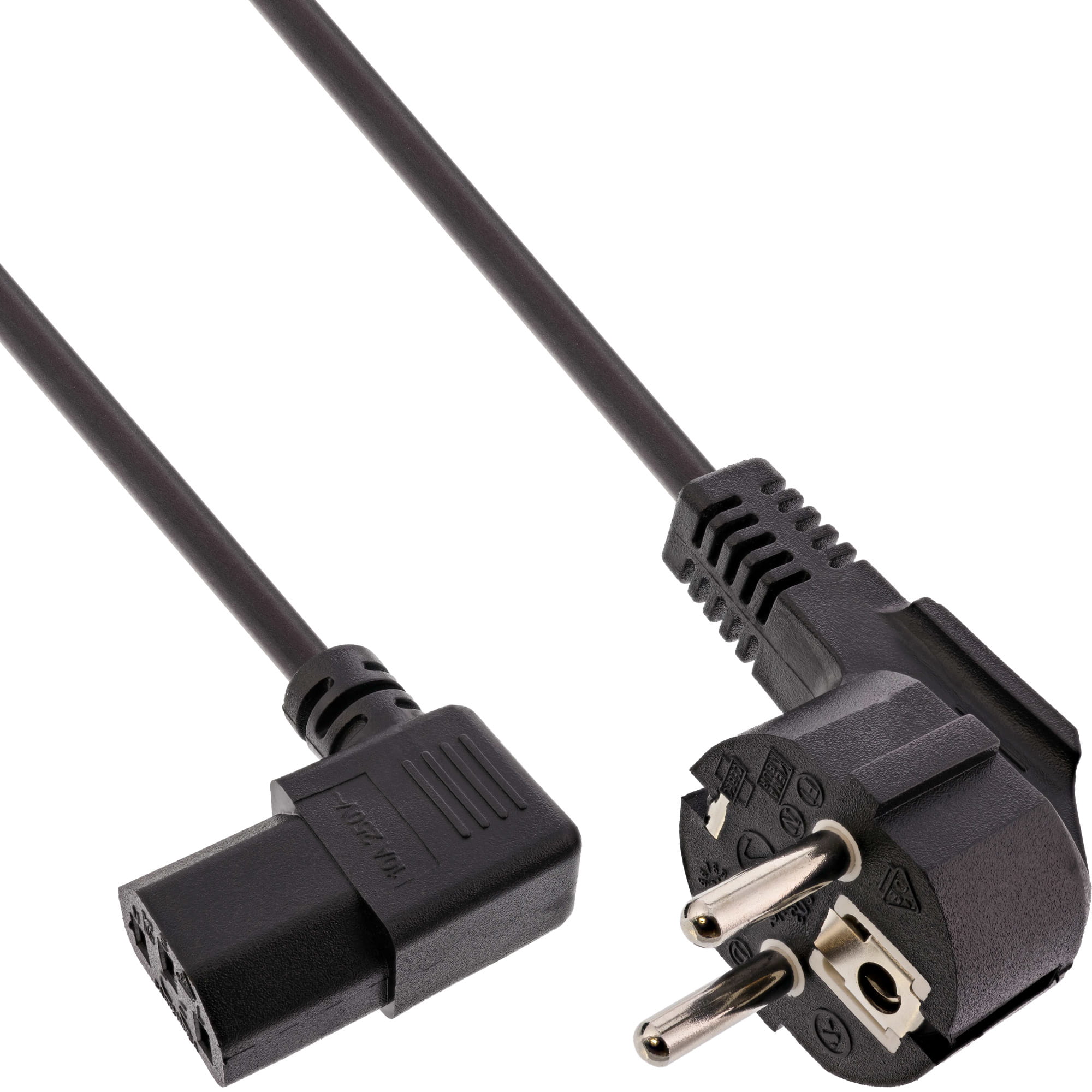 InLine Netzkabel - Schutzkontakt gew. auf Kaltgerätest. C13 rechts abgew. - 1,8m InLine Netzkabel - Schutzkontakt gew. auf Kaltgerätest. C13 rechts abgew. - 1,8m