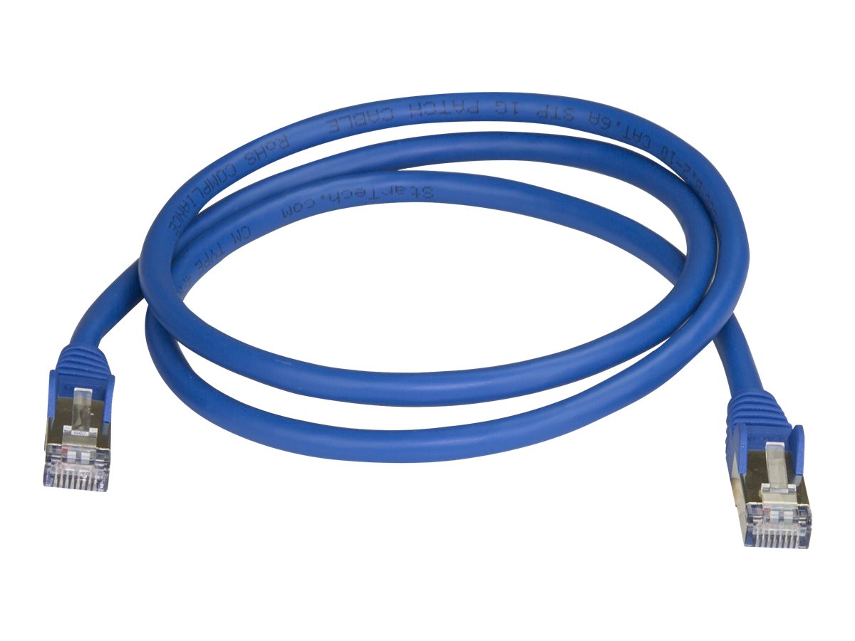 StarTech.com 1m CAT6A Ethernet Cable, 10 Gigabit Shielded Snagless RJ45 100W PoE Patch Cord, CAT 6A 10GbE STP Network Cable w/Strain Relief, Blue, UL Certified Wiring/TIA - Category 6A - 26AWG (6ASPAT1MBL)