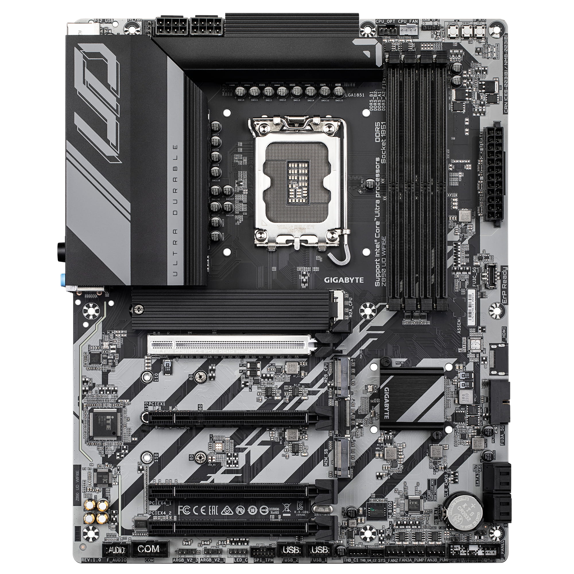 Gigabyte Z890 UD WIFI6E - Motherboard - ATX - LGA1851-Sockel - Z890 Chipsatz - USB4, USB-C 3.2 Gen 1, USB 3.2 Gen 2, USB 3.2 Gen 1 - 2.5 Gigabit LAN, Wi-Fi 6E, Bluetooth - Onboard-Grafik (CPU erforderlich)