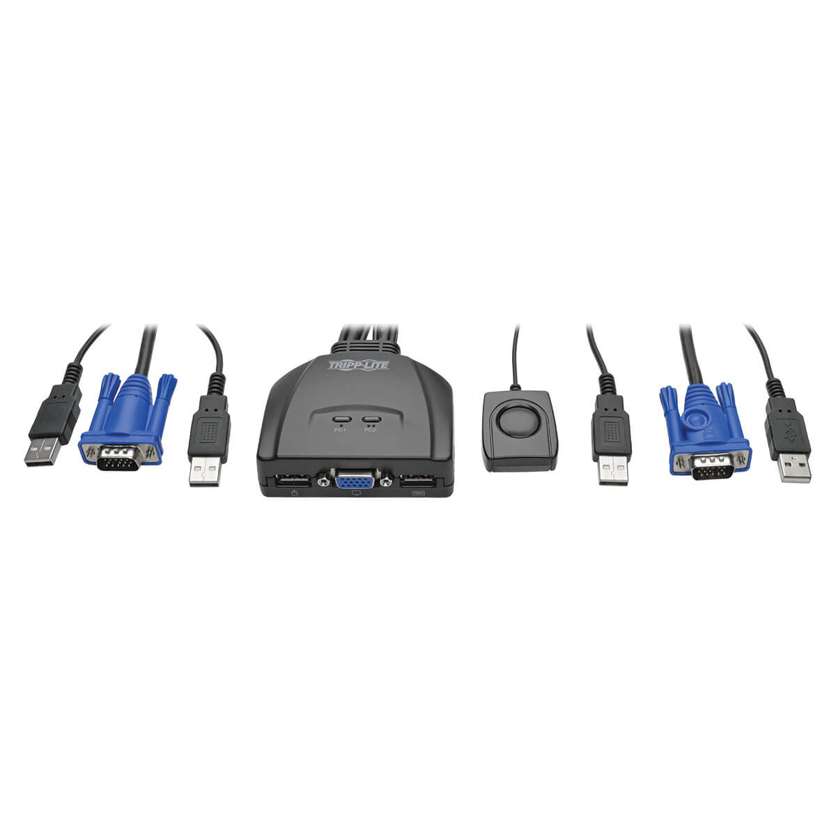 Tripp Eaton Tripp Lite series 2-Port USB/VGA Cable KVM Switch with Cables and USB Peripheral Sharing