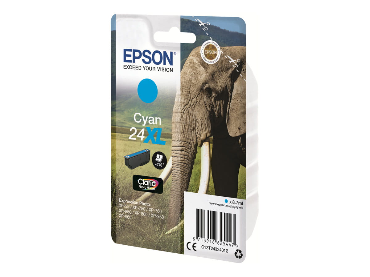 Epson 24XL - 8.7 ml - XL - Cyan - Original - Blister mit RF-Alarm