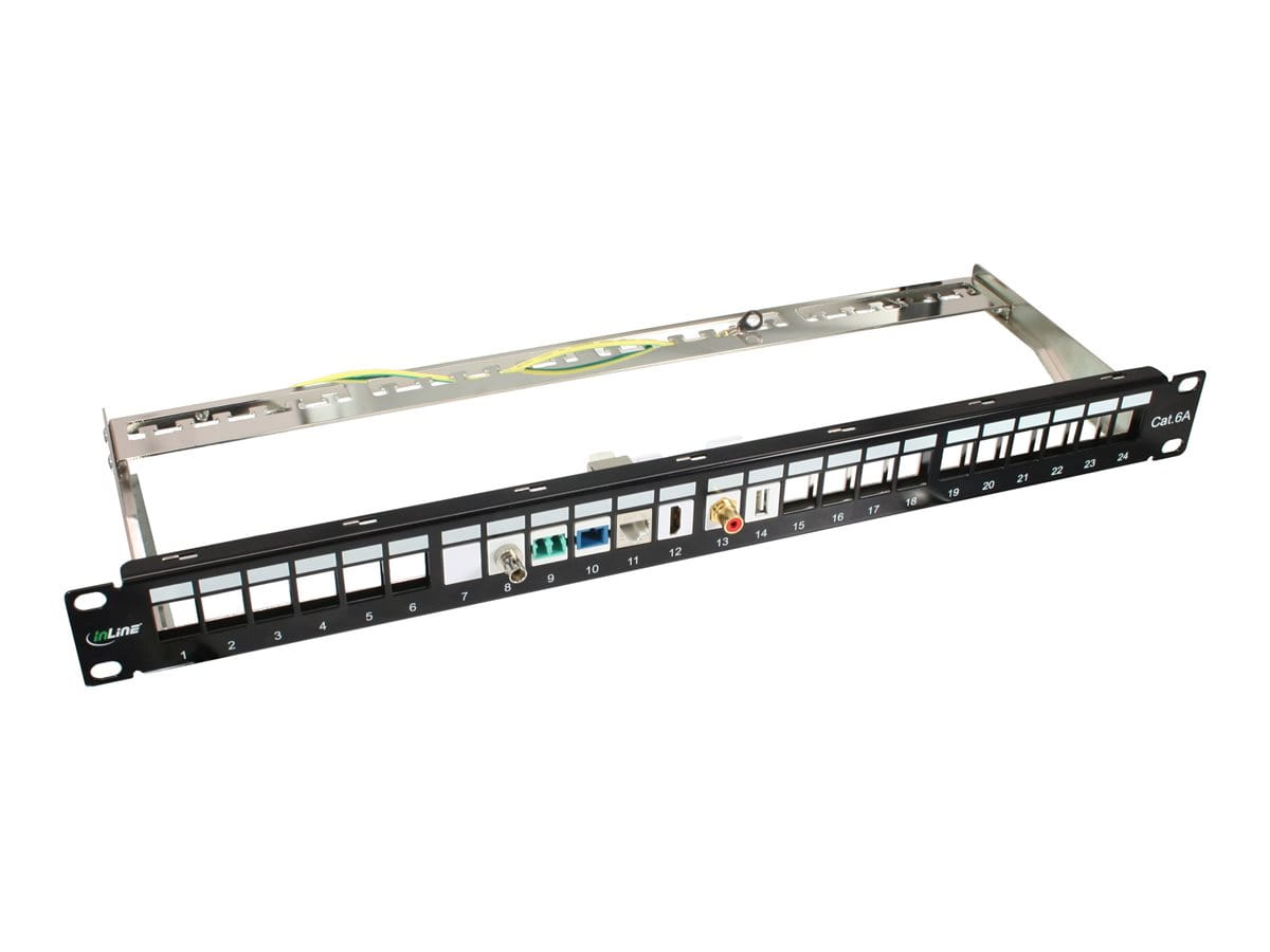 InLine Patchfeld Leerblech 24-fach - für Keystone Snap-In 19"/1HE - schwarz