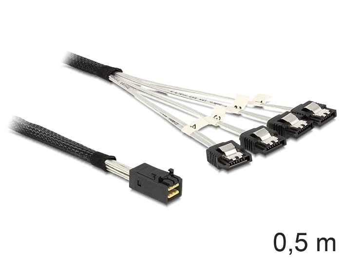 Delock SATA- / SAS-Kabel - SAS 6Gbit/s - 4-Lane - 4x Mini SAS HD (SFF-8643)