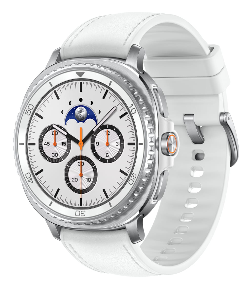 Samsung Galaxy Watch8 Classic - 46 mm - intelligente Uhr mit Hybridband - Hybrid-Eco-Leder - Bandgröße: S/M/L - Anzeige 3.4 cm (1.34")