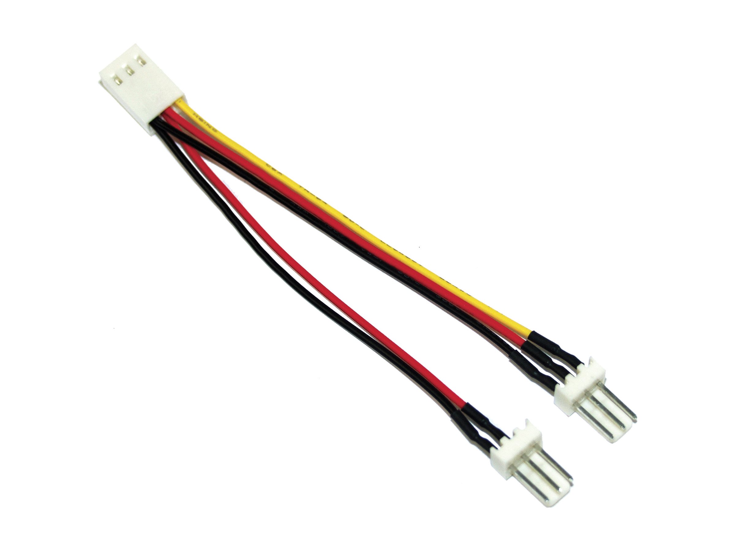 InLine Lüfter Adapterkabel - 3pol Molex BU an 2x 3pol Molex ST - 100er Pack