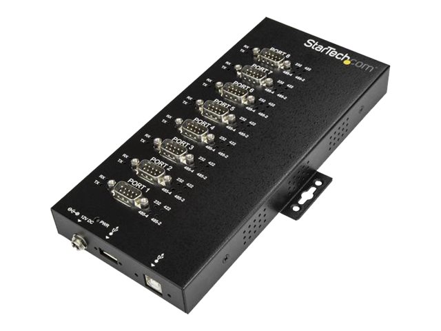 StarTech.com 8 Port Serieller Hub, USB auf RS232/RS485/RS422 Adapter - Industrieller USB 2.0 auf DB9 Konverter Hub - IP30 Schutzklasse - Hutschienenmontierbar, 15kV ESD Schutz (ICUSB234858I)