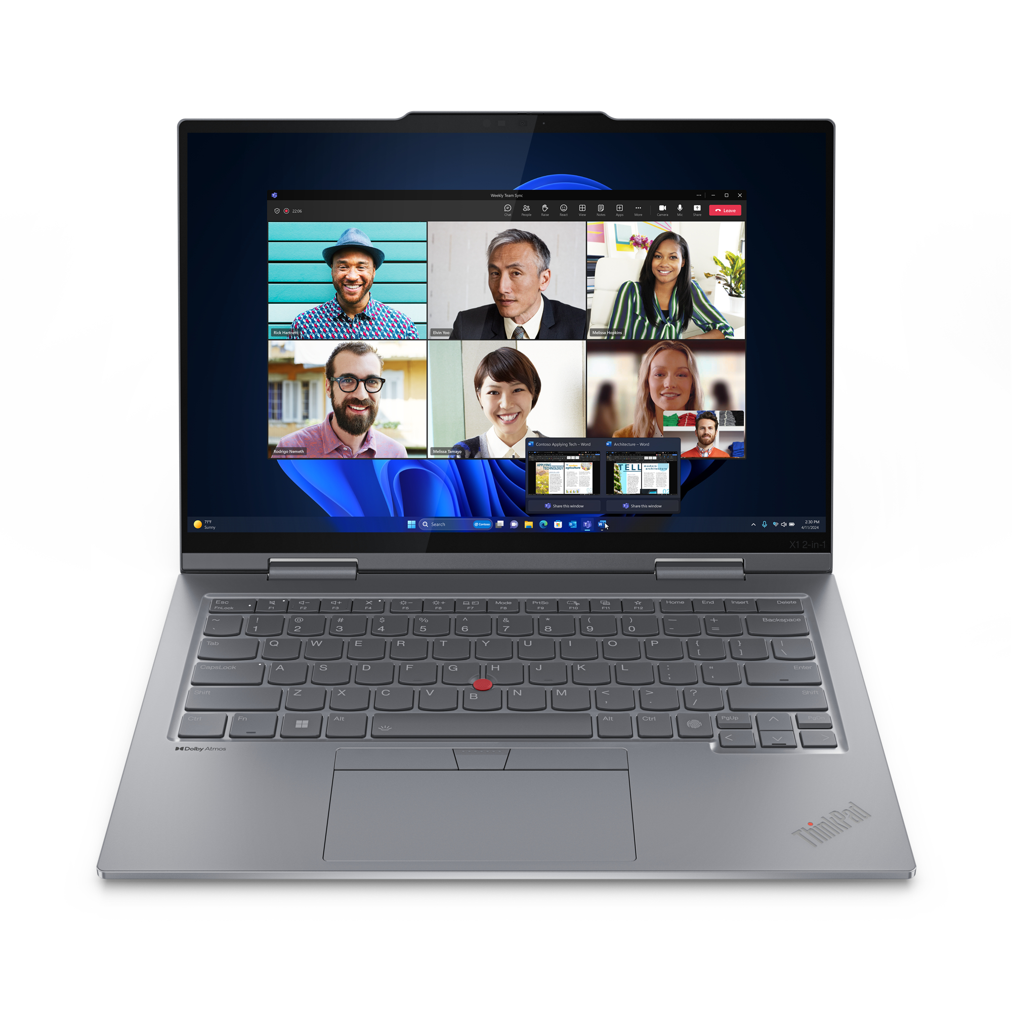 Lenovo ThinkPad X1 2-in-1 Gen 9 21KE - Flip-Design - Intel Core Ultra 7 155U / 1.7 GHz - Evo - Win 11 Pro - Intel Graphics - 32 GB RAM - 1 TB SSD NVMe, Performance - 35.6 cm (14")