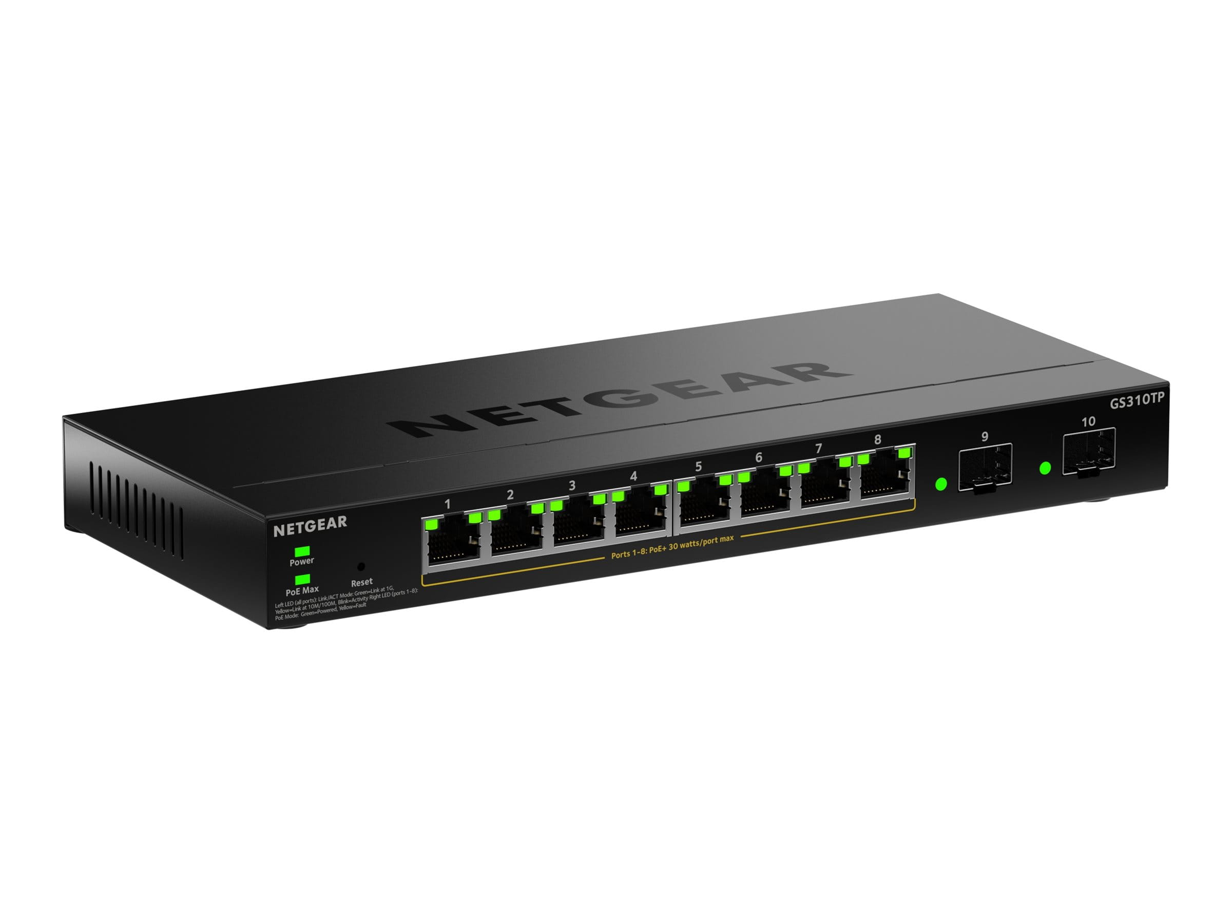 Netgear GS310TPv2 - Switch - 2+/L3 Lite - Smart - 8 x 10/100/1000 (PoE+)
