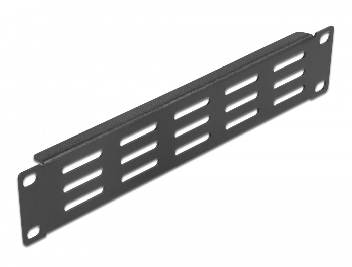 Delock Halterungs-Belüftungsplatte (horizontal) - Rack montierbar - Schwarz - 1U - 25.4 cm (10")