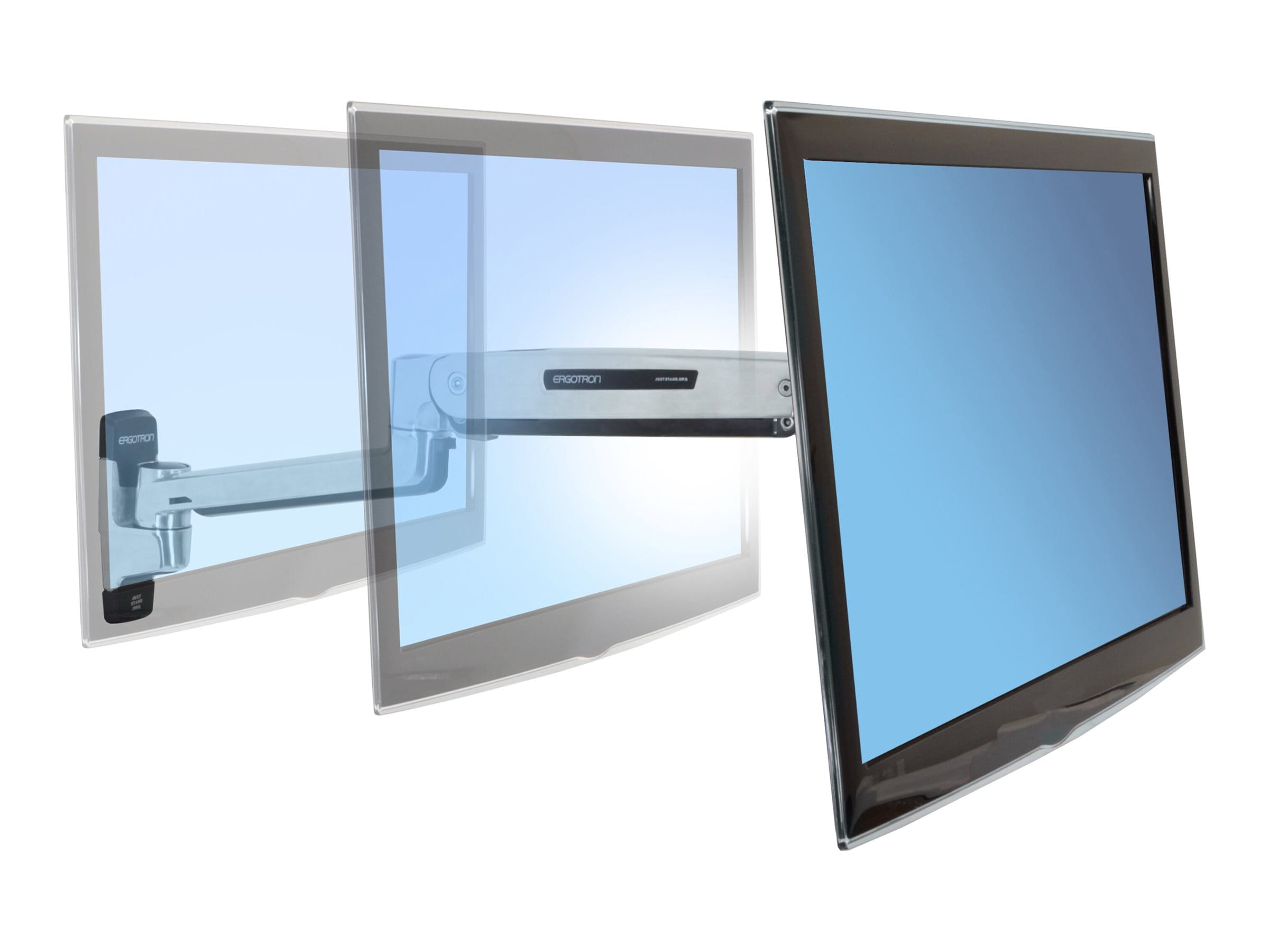 Ergotron LX - Befestigungskit (Steh-Sitz-Arm, Verlängerung, Basis, VESA-Adapter) - für LCD-Display - Kapazität 3,2 - 11,3 kg - Polished Aluminum - Bildschirmgröße: bis zu 106,7 cm (bis zu 42 Zoll)