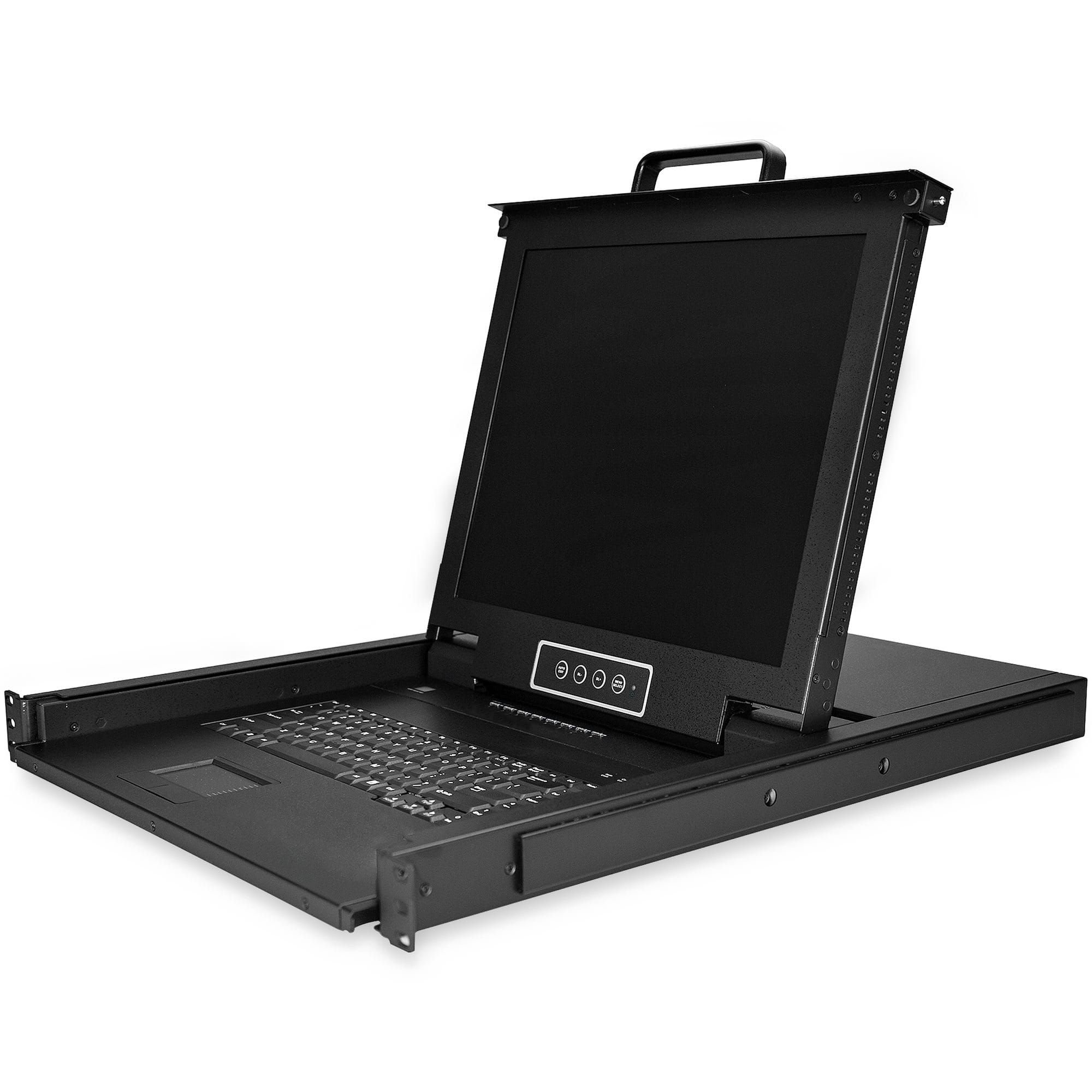 StarTech.com 8 Port Rack KVM Konsole mit 1,8 m Kabeln - US Tastatur(QWERTY), Integrierter KVM Switch mit 17" LCD Monitor - 1HE LCD KVM Konsole - OSD KVM - 50.000 MTBF - USB + VGA(RKCONS1708K) - KVM-Konsole mit KVM-Switch - 8 Anschlüsse - USB - 43.2 cm (