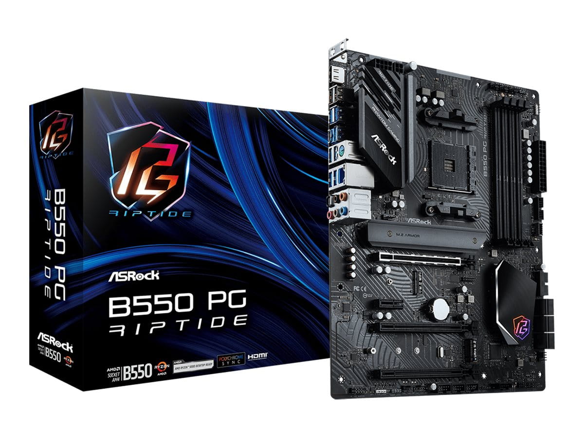 ASRock B550 PG Riptide - Motherboard - ATX - Socket AM4 - AMD B550 Chipsatz - USB-C Gen2, USB 3.2 Gen 1, USB 3.2 Gen 2 - 2.5 Gigabit LAN - Onboard-Grafik (CPU erforderlich)
