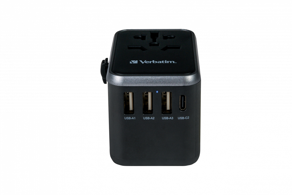 Verbatim UTA-04 - Netzteil - Universal - 61 Watt - 3 A - QC 3.0, PD 3.0 - 5 Ausgabeanschlussstellen (2 x USB-C, 3 x USB Typ A)