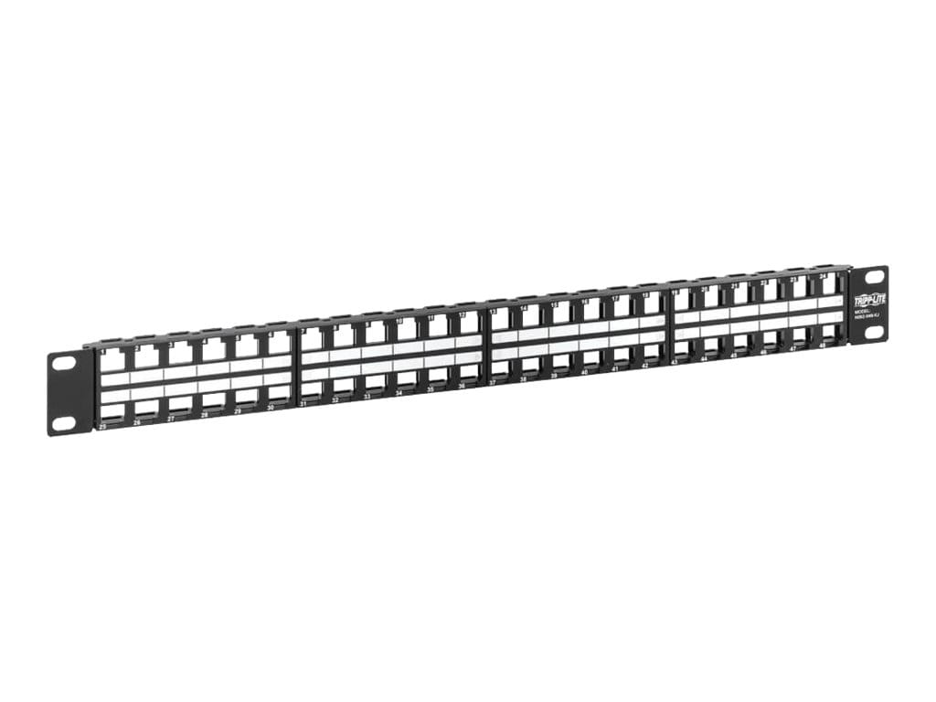Tripp Eaton Tripp Lite Series 48-Port 1U Rack-Mount Unshielded Blank Keystone/Multimedia Patch Panel, RJ45 Ethernet, USB, HDMI, Cat5e/6 - Patch Panel - ungeschirmt - Rack montierbar - Schwarz - 1U - 48.3 cm (19")