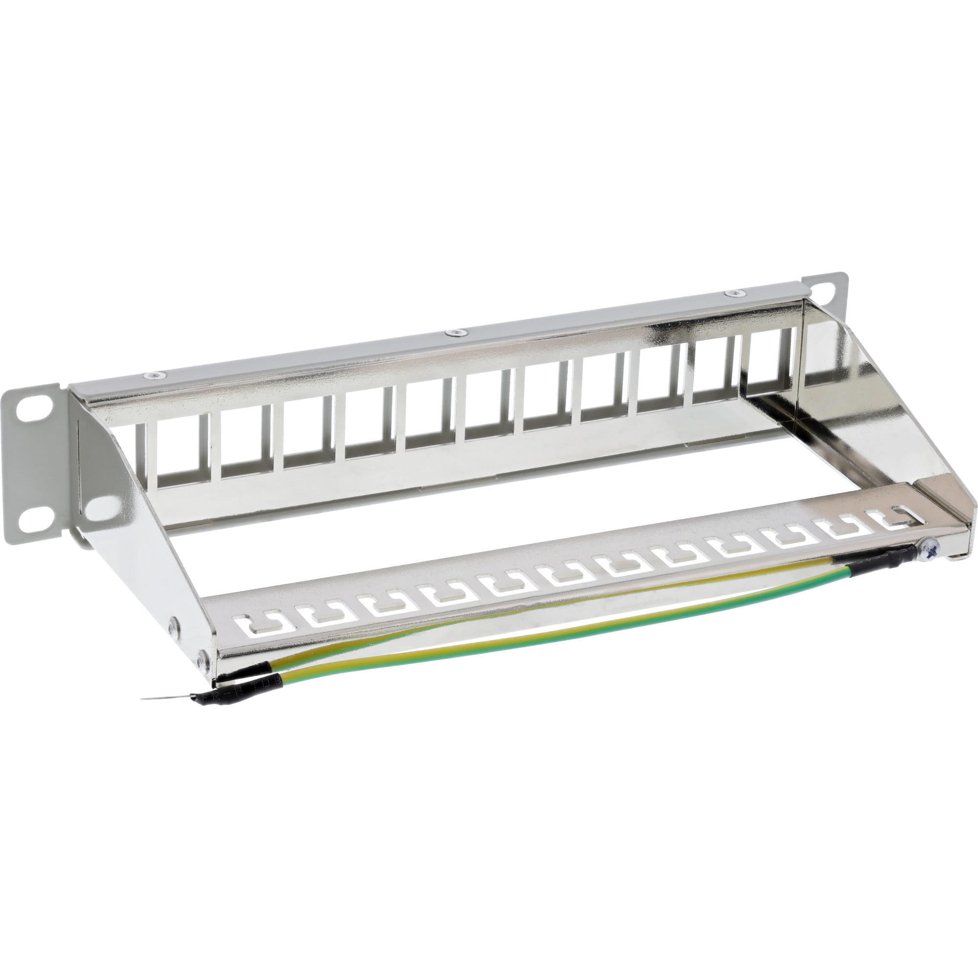 InLine 10" Patchpanel Leerblech 12x - für Keystone Module - 1HE - RAL7035 grau