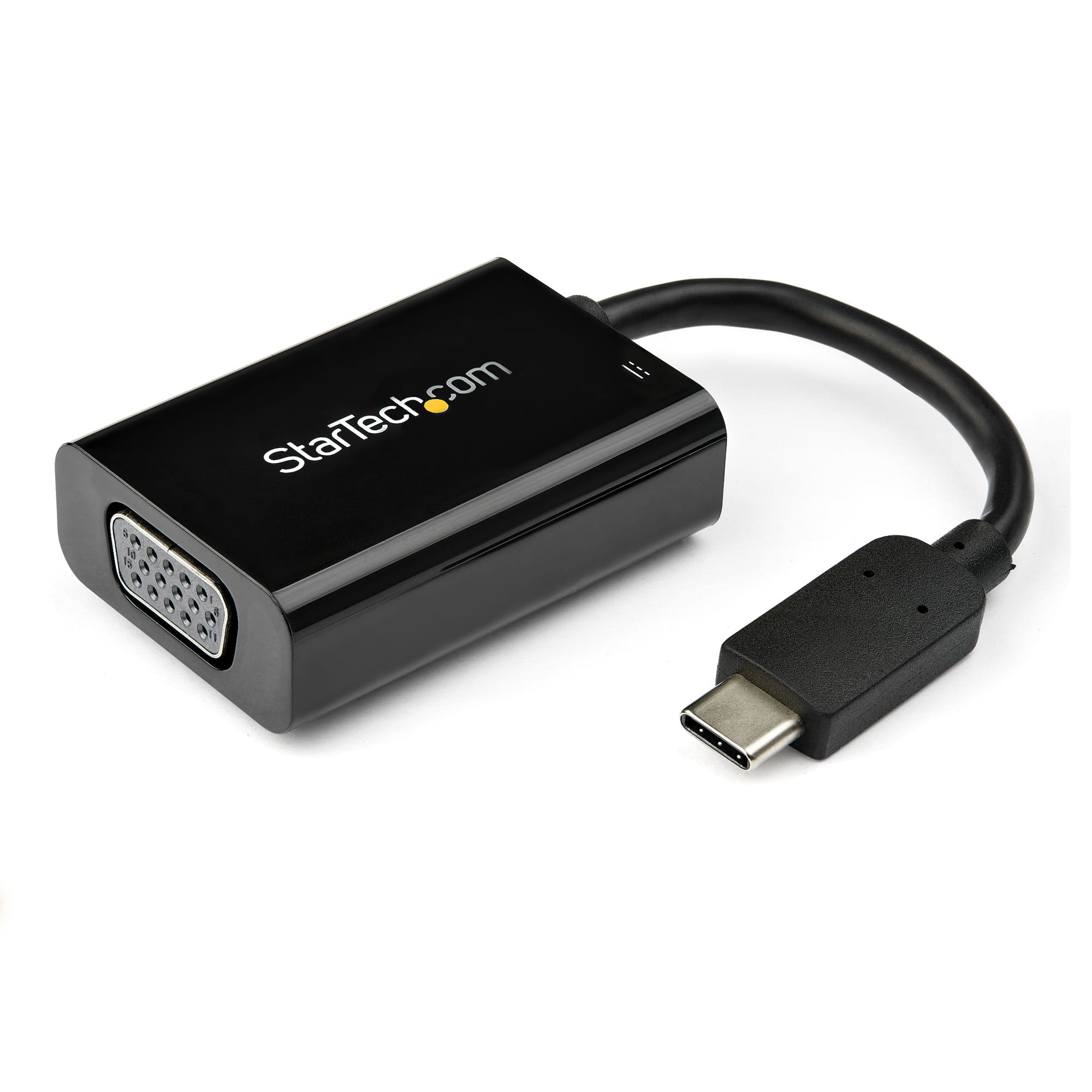 StarTech.com USB-C auf VGA Adapter mit Power Delivery - 1080p USB Typ-C auf VGA Monitor Video Konverter mit Ladefunktion - 60W PD Pass-Through - Thunderbolt 3 Kompatibel - Schwarz (CDP2VGAUCP)