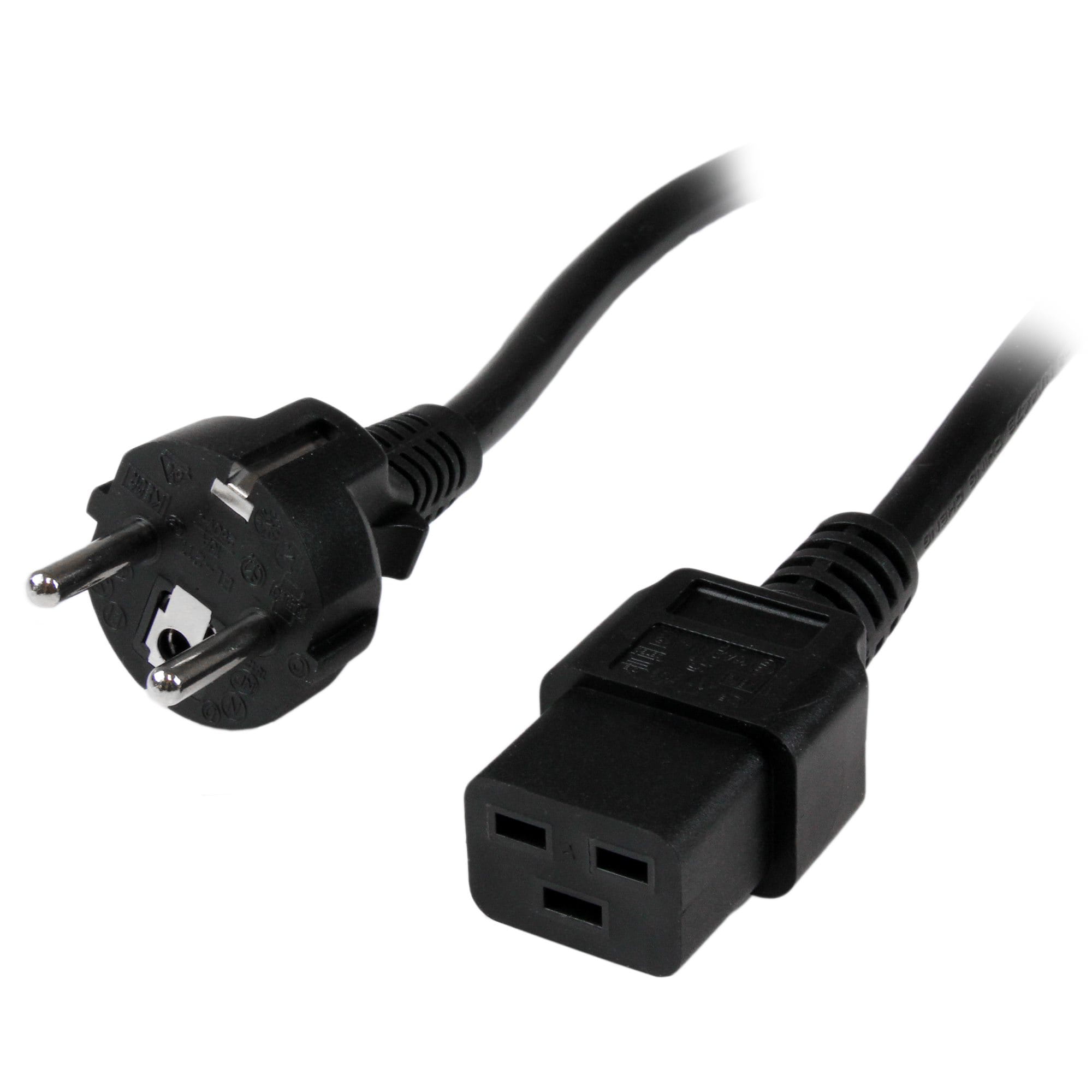 StarTech.com 2 m Computer Stromkabel, 16AWG, EU Schuko auf C19, 16A 250V, Ersatz AC Stromkabel, Drucker Stromkabel, PC Netzkabel, Monitor Stromkabel - UL gelistet (PXTEUC192M)