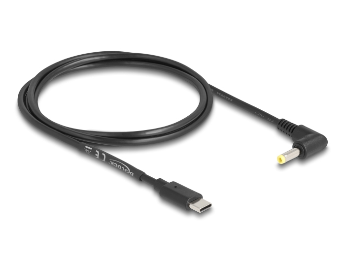 Delock Stromkabel - 24 pin USB-C (M) gerade zu Gleichstromstecker 4,0 x 1,7 mm (M)