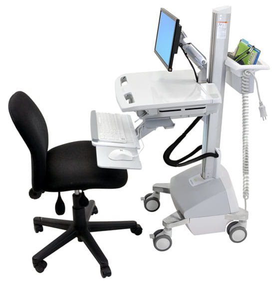 Ergotron Wagen (nur Laden) - offene Architektur - für LCD-Display / PC-Ausrüstung - verriegelbar - medizinisch - Kunststoff, Aluminium, verzinker Stahl - Bildschirmgröße: bis zu 61 cm (bis zu 24 Zoll)