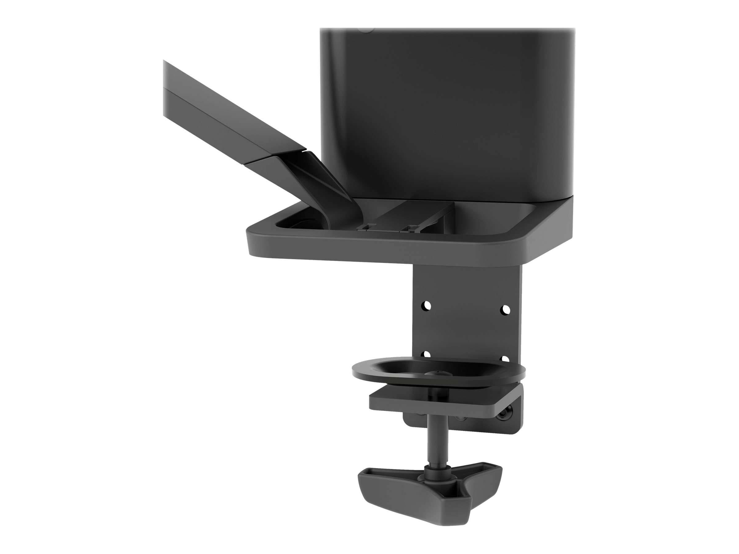 Ergotron TRACE - Befestigungskit (Griff, Basis, Hubsäule, Verlängerungsarm, Bogen, 2 Schiebegelenke, 2-teilige Tischklemme) - Konstante Krafttechnologie - für 2 LCD-Displays - mattschwarz - Bildschirmgröße: 54.6-68.6 cm (21.5"-27")
