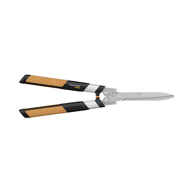 Fiskars Quantum Getriebe-Heckenschere HS102, Schwarz, Holz, Gerade Klinge, Aluminium, 631 mm, 960 g
