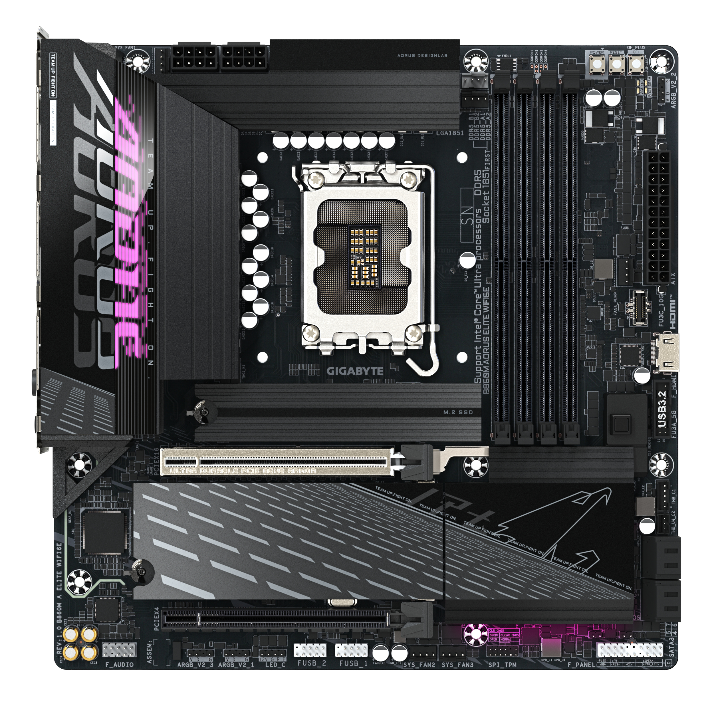 Gigabyte AORUS B860M ELITE WIFI6E - Motherboard - micro ATX - LGA1851 Sockel - AMD B850 Chipsatz - USB-C 3.2 Gen 1, USB 3.2 Gen 2, USB 3.2 Gen 1, USB4 - Bluetooth, Wi-Fi 6E, 2.5 Gigabit LAN - Onboard-Grafik (CPU erforderlich)