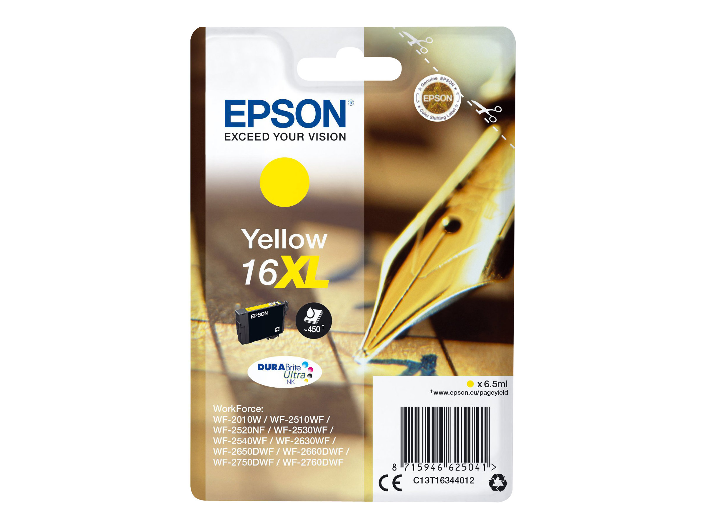 Epson 16XL - 6.5 ml - XL - Gelb - Original - Blister mit RF- / aktustischem Alarmsignal