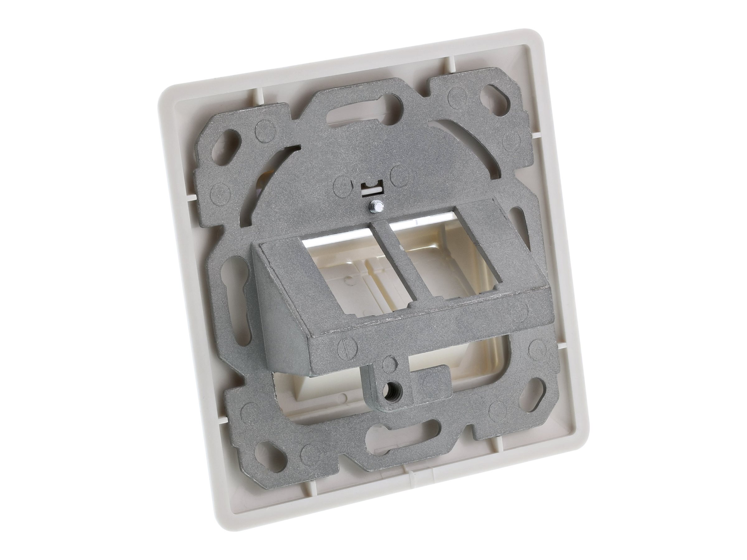 InLine Rahmenset für 2x RJ45 Bu/LSA Einsatz - Keystone SNAP-In - weiß RAL9010