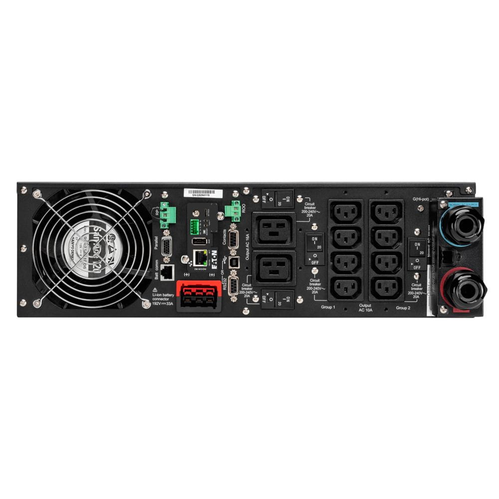 Eaton 9PX 6000i RT3U Netpack - USV (in Rack montierbar/extern) - Wechselstrom 200/208/220/230/240 V - 5400 Watt - 6000 VA - 6 Ah - Ethernet, RS-232, USB - Ausgangsanschlüsse: 10 - PFC - 3U - 48.3 cm (19") - Online-USV