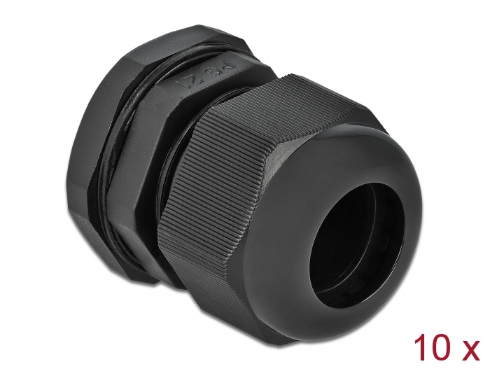 Delock PG21 - Kabelverschraubung - Schwarz (Packung mit 10)