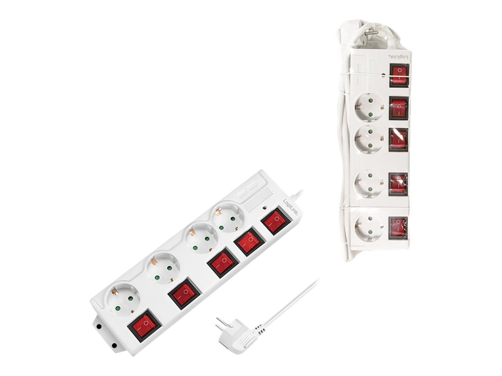 LogiLink Steckdosenleiste - Wechselstrom 250 V - 3680 Watt - Ausgangsanschlüsse: 4 (4 x CEE 7/3)